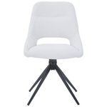 Τραπεζαρία Gustas-Luciano i Pakoworld σετ 5τεμ Λευκό Μαρμάρου Sintered Stone-Μπεζ Ύφασμα 120x60x75εκ