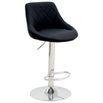 Σκαμπό Μπαρ Boronez Pakoworld Πτυσσόμενο Μαύρο pu-Βάση Χρωμίου 47x49x112εκ