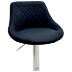 Σκαμπό Μπαρ Boronez Pakoworld Πτυσσόμενο Μαύρο pu-Βάση Χρωμίου 47x49x112εκ