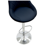 Σκαμπό Μπαρ Boronez Pakoworld Πτυσσόμενο Μαύρο pu-Βάση Χρωμίου 47x49x112εκ