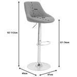 Σκαμπό Μπαρ Boronez Pakoworld Πτυσσόμενο Μαύρο pu-Βάση Χρωμίου 47x49x112εκ