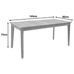 Τραπέζι ory Pakoworld Teak Ξύλο σε Φυσική Απόχρωση 160x80x75εκ