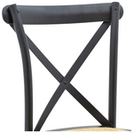 Καρέκλα Dylon Pakoworld Στοιβαζόμενη Μαύρο Ξύλο Οξιάς-Έδρα Φυσικό Rattan 48x52x89εκ