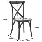 Καρέκλα Dylon Pakoworld Στοιβαζόμενη Μαύρο Ξύλο Οξιάς-Έδρα Φυσικό Rattan 48x52x89εκ