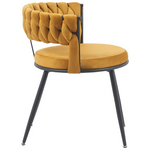 Πολυθρόνα Alkia Pakoworld σε Κίτρινο Βελούδο με Μαύρο Πόδι Μέταλλο 60x57x68εκ