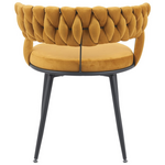 Πολυθρόνα Alkia Pakoworld σε Κίτρινο Βελούδο με Μαύρο Πόδι Μέταλλο 60x57x68εκ