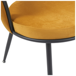 Πολυθρόνα Alkia Pakoworld σε Κίτρινο Βελούδο με Μαύρο Πόδι Μέταλλο 60x57x68εκ