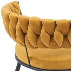 Πολυθρόνα Alkia Pakoworld σε Κίτρινο Βελούδο με Μαύρο Πόδι Μέταλλο 60x57x68εκ