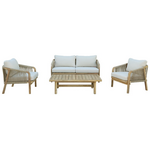 Σαλόνι Κήπου Malibu Pakoworld Μασίφ Ξύλο Ακακίας-Ύφασμα Μπεζ