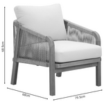 Σετ Σαλονιού 4τμχ Malibu i Pakoworld Μασίφ Ξύλο Ακακίας-Μπεζ Ύφασμα