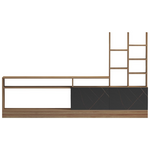 Σύνθετο Σαλονιού Seruno Pakoworld σε Απόχρωση oak με Μαύρο Μαρμάρου 170x25x100εκ