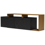 Έπιπλο Τηλεόρασης Tobler Pakoworld σε Καρυδί Απόχρωση με Μαύρο Μαρμάρου 170x40x53εκ