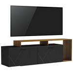 Έπιπλο Τηλεόρασης Tobler Pakoworld σε Καρυδί Απόχρωση με Μαύρο Μαρμάρου 170x40x53εκ