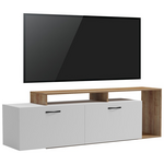 Έπιπλο Τηλεόρασης Tobler Pakoworld σε Oak- Λευκή Απόχρωση 170x40x53εκ