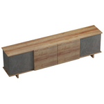 Έπιπλο Τηλεόρασης Zafore  Pakoworld σε oak-Καφέ Antique Απόχρωση 180x33x50εκ