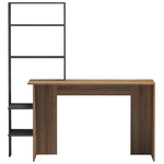 Γραφείο Εργασίας Bivoro με Ραφιέρα Pakoworld σε oak -Γκρι Απόχρωση 146x55x129εκ