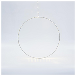 Ασημι Δαχτυλιδι Φωτιζομεν0 40cm, 40 Mini led στο Δαχτυλιδι και 15 Mini led στο Καλωδιο, Σταθερος Μετασχηματιστης, Ασημι Χαλκινο Καλωδιο, Θερμο Λευκο Led, Προεκταση Παροχης 3m, Ip44