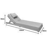 Ξαπλώστρα με Μαξιλάρι Specta Pakoworld Μασίφ Ξύλο Οξιάς 60x190x50εκ