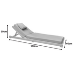 Ξαπλώστρα με Μαξιλάρι Specta Pakoworld Μασίφ Ξύλο Οξιάς σε Φυσικό Χρώμα 60x190x50εκ