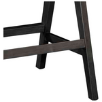 Σκαμπό bar Winslow Pakoworld Ξύλο Rubberwood Μαύρο-pvc Rattan Φυσικό-Ύφασμα Γκρι