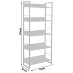 Βιβλιοθήκη Dorfie Pakoworld σε Φυσική Απόχρωση με Μαύρο Μέταλλο 70x30x159εκ