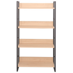 Βιβλιοθήκη Dorfie Pakoworld σε Φυσική Απόχρωση με Μαύρο Μέταλλο 70x30x124.5εκ