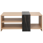 Τραπέζι Σαλονιού Cozeto Pakoworld σε Φυσική Απόχρωση με όψη Μαρμάρου 100x53x41.5εκ