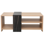 Τραπέζι Σαλονιού Cozeto Pakoworld σε Φυσική Απόχρωση με όψη Μαρμάρου 100x53x41.5εκ