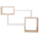 Ράφι Τοίχου Beldra Pakoworld σε Φυσική Απόχρωση με Λευκό 84x15x57.8εκ