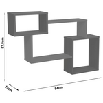 Ράφι Τοίχου Beldra Pakoworld σε Φυσική Απόχρωση με Λευκό 84x15x57.8εκ
