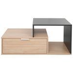 Τραπέζι Σαλονιού Vople Pakoworld σε Φυσική με Ανθρακί Απόχρωση 90x50x40εκ