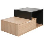 Τραπέζι Σαλονιού Vople Pakoworld σε Φυσική με Ανθρακί Απόχρωση 90x50x40εκ