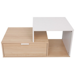 Τραπέζι Σαλονιού Vople Pakoworld σε Φυσική-Λευκή Απόχρωση 90x50x40εκ