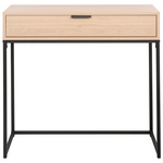 Κονσόλα Joumpa Pakoworld με Συρτάρι σε Φυσική Απόχρωση με Μαύρο Μέταλλο 80x28x76.5εκ