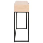 Κονσόλα Joumpa Pakoworld με Συρτάρι σε Φυσική Απόχρωση με Μαύρο Μέταλλο 80x28x76.5εκ