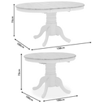 Tραπέζι Lars Pakoworld Επεκτεινόμενο Ξύλο-mdf Λευκό-Φυσικό Φ100(+38)x100x75εκ