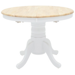 Tραπέζι Lars Pakoworld Επεκτεινόμενο Ξύλο-mdf Λευκό-Φυσικό Φ100(+38)x100x75εκ