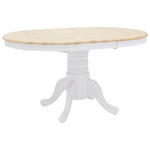 Tραπέζι Lars Pakoworld Επεκτεινόμενο Ξύλο-mdf Λευκό-Φυσικό Φ100(+38)x100x75εκ