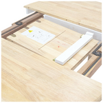 Tραπέζι Lars Pakoworld Επεκτεινόμενο Ξύλο-mdf Λευκό-Φυσικό Φ100(+38)x100x75εκ