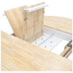 Tραπέζι Lars Pakoworld Επεκτεινόμενο Ξύλο-mdf Λευκό-Φυσικό Φ100(+38)x100x75εκ