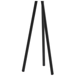 Καλόγερος Ρούχων Sigar Pakoworld Μέταλλο-Ξύλο σε Μαύρη-Φυσική Απόχρωση 49x51x187εκ