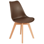 Καρέκλα Gaston Pakoworld pp-pu Καφέ Απόχρωση- Φυσικό Πόδι 43x51x75εκ