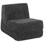 Πολυθρόνα-Κρεβάτι Ferderina Pakoworld Ύφασμα σε Ανθρακί Απόχρωση 90x76x65εκ