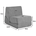 Πολυθρόνα-Κρεβάτι Ferderina Pakoworld Ύφασμα σε Απόχρωση Ανοιχτό Γκρι 66x102x73εκ