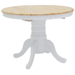 Tραπεζαρία Lars-York Pakoworld σετ 5τμχ Επεκτεινόμενη Ξύλο Λευκό-Φυσικό Φ100(+38)x100x75εκ