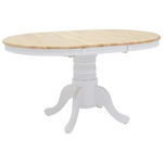 Tραπεζαρία Lars-York Pakoworld σετ 5τμχ Επεκτεινόμενη Ξύλο Λευκό-Φυσικό Φ100(+38)x100x75εκ