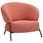 Πολυθρόνα Jennie Pakoworld Ύφασμα σε Κεραμιδι Απόχρωση με Μαύρα Μεταλλικά Πόδια 84x84x71,5εκ