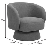 Πολυθρόνα Περιστρεφόμενη Kreslo Pakoworld Ύφασμα σε Κίτρινη Απόχρωση 78x81x77εκ