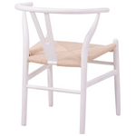 Καρέκλα Wishbone Pakoworld Rubberwood-Σχοινί σε Λευκή Απόχρωση 60x51x80εκ