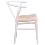 Καρέκλα Wishbone Pakoworld Rubberwood-Σχοινί σε Λευκή Απόχρωση 60x51x80εκ